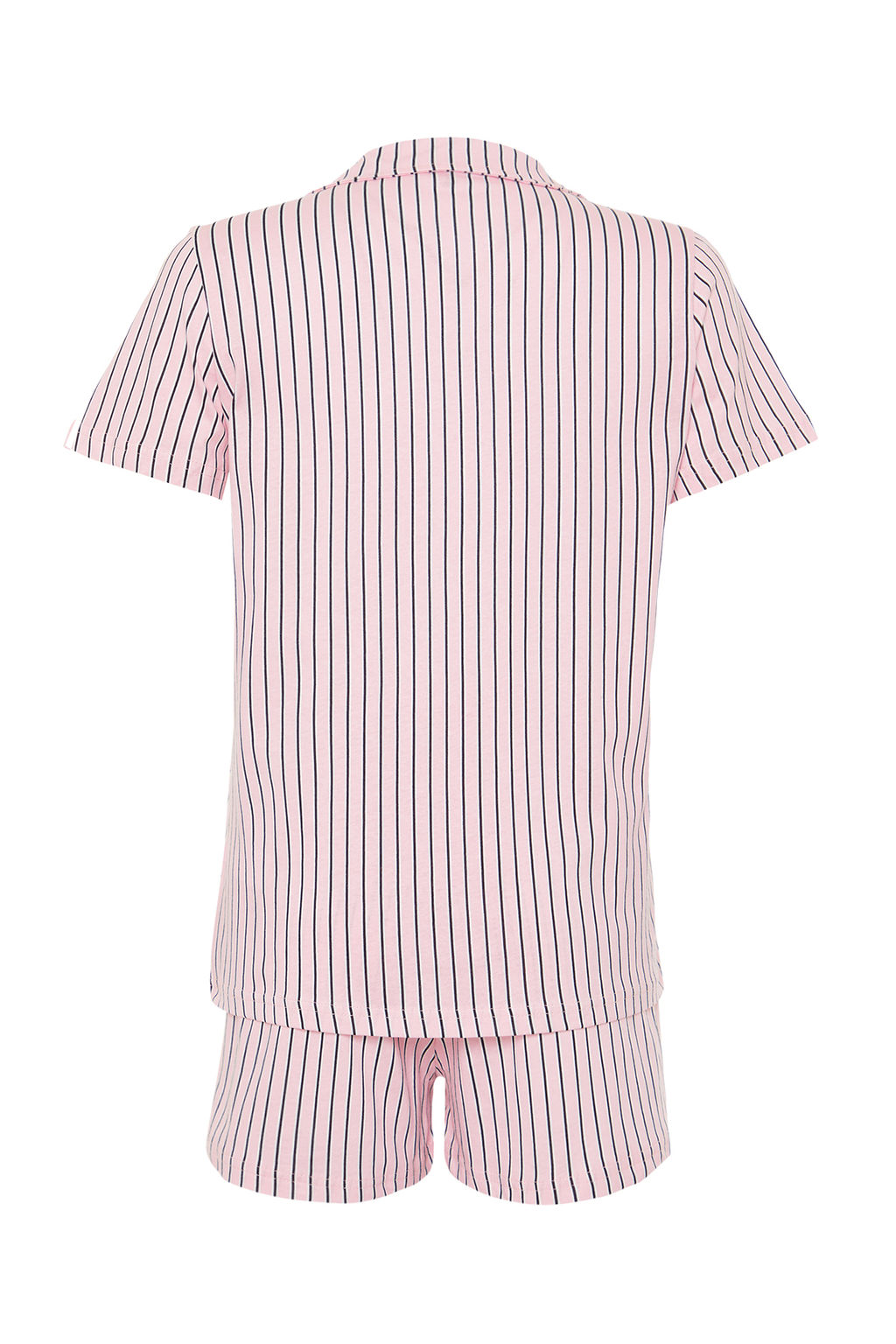 Pudra %100 Pamuklu Cizgili Sortlu Orme Pijama Tak?m? THMSS24PT00043 - Trendyolmilla фото 8