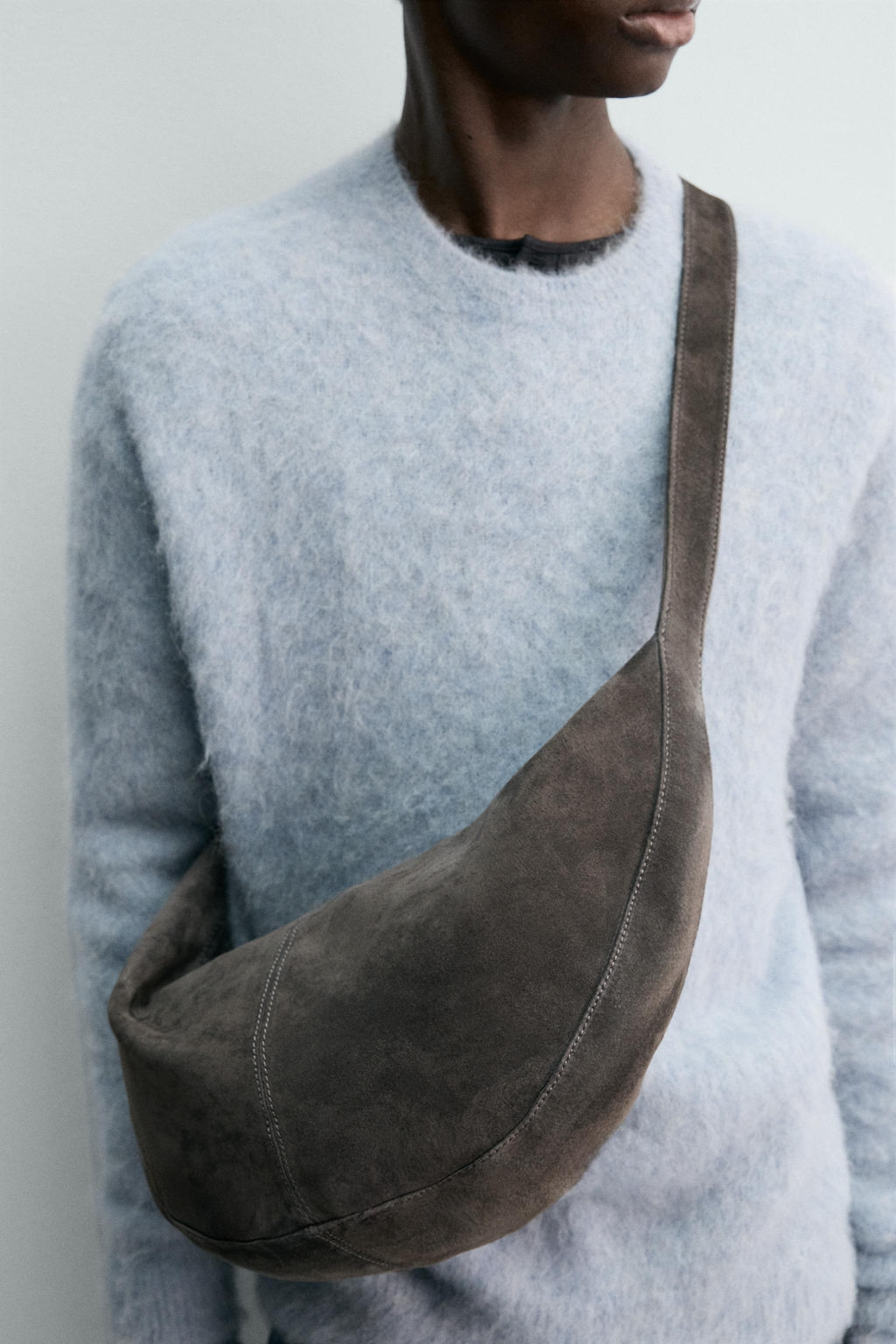 BOLSO HOMBRO PIEL / Gris