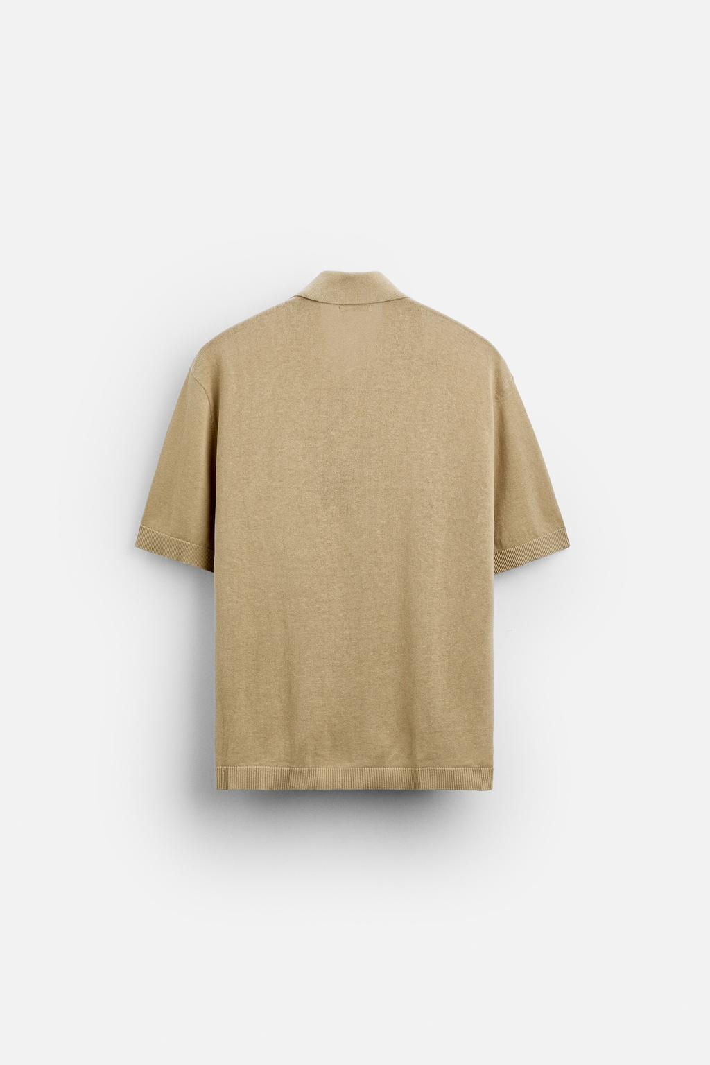 COTTON - LINEN KNIT SHIRT - Zara фото 7