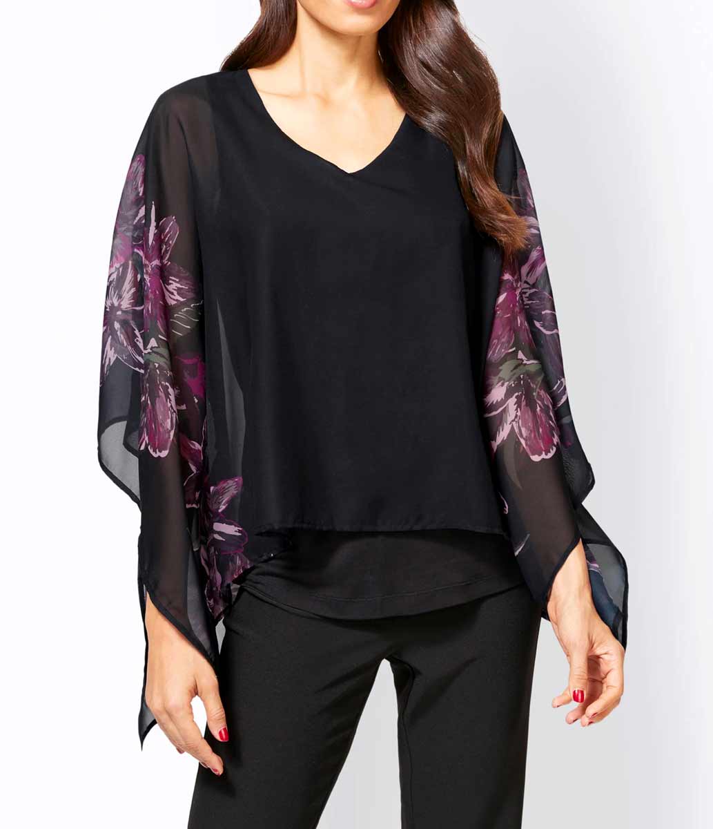 Блузка, черно-пестрая - Patrizia dini фото 3