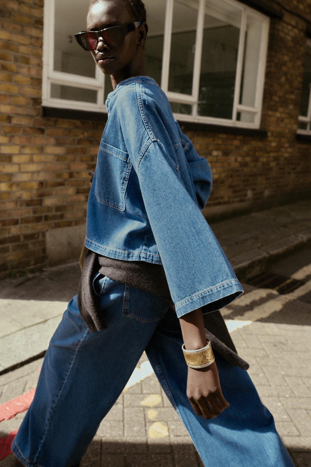 DENIM STAND COLLAR SHIRT - Zara фото 3