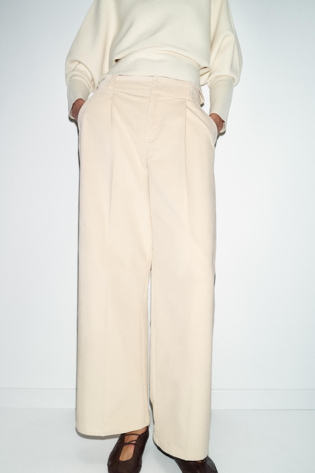 CORDUROY EFFECT STRAIGHT-LEG TROUSERS - Zara фото 11