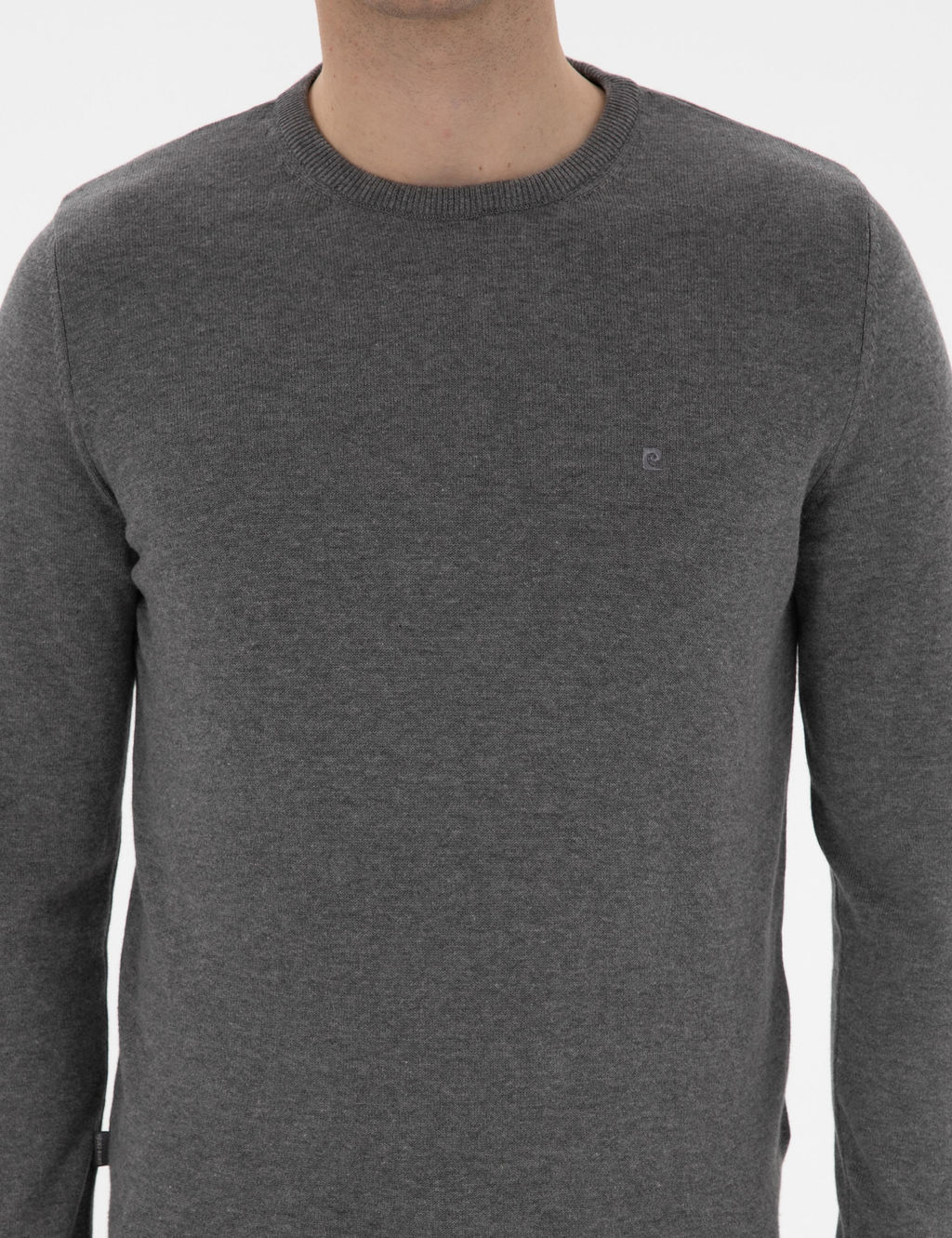 Gri Melanj Slim Fit Bisiklet Yaka Basic Triko Kazak - Pierre cardin фото 6