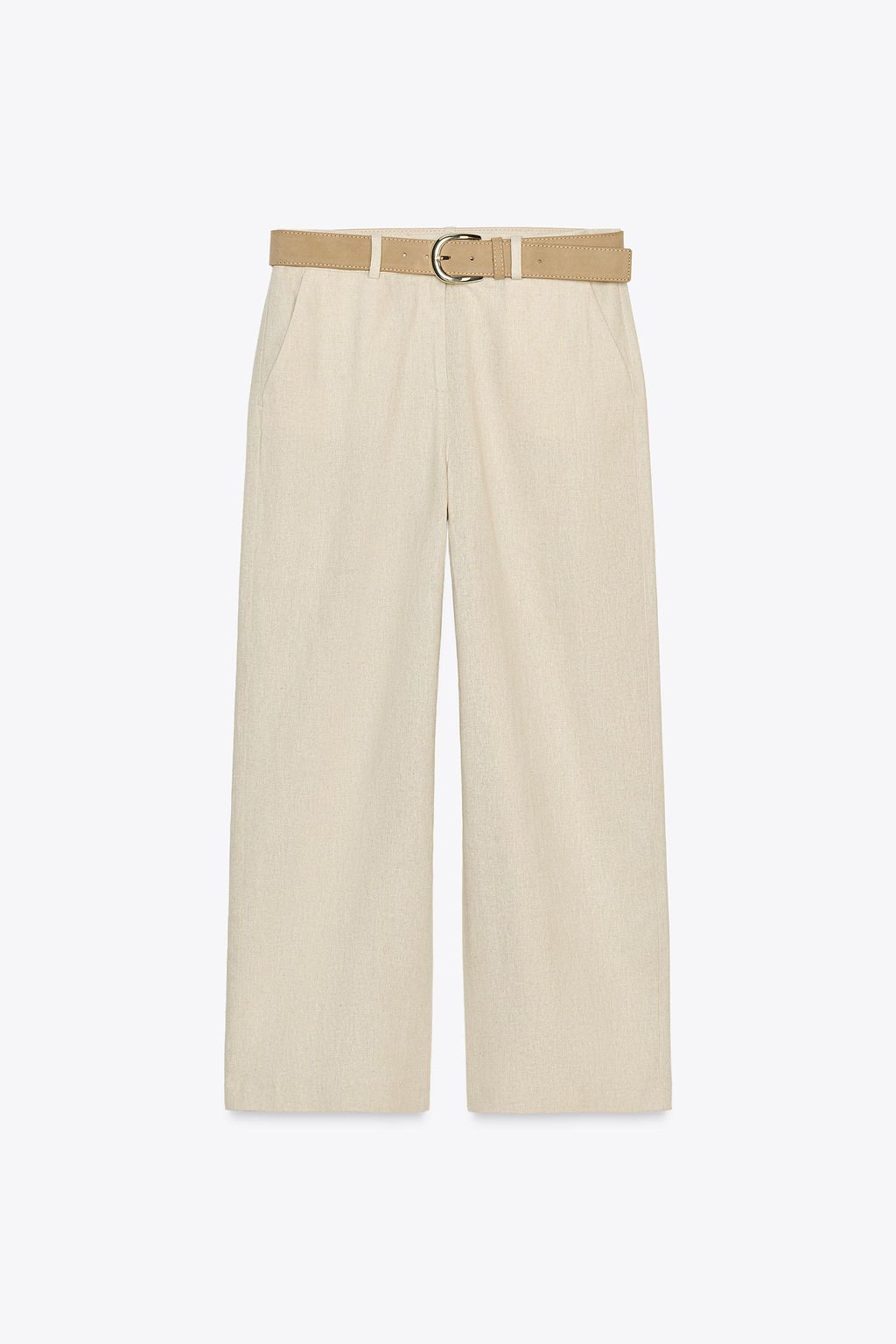 LINEN BLEND CULOTTES WITH BELT - Zara фото 14