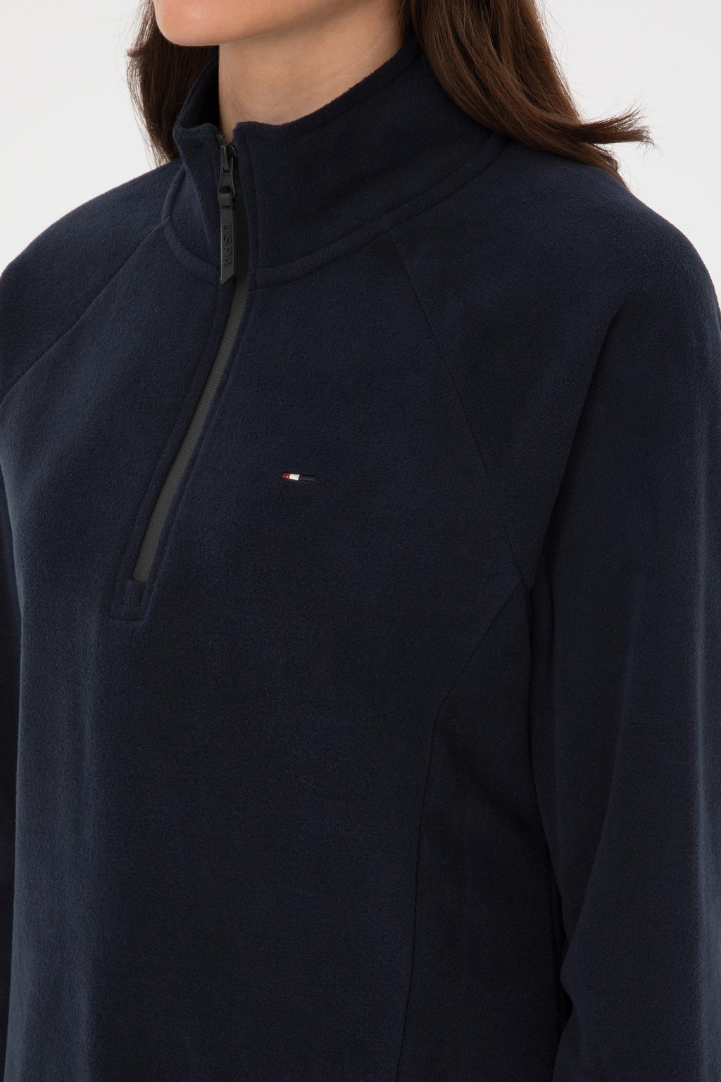 Kad_n Lacivert Fermuarl_ Dik Yaka Polar Sweatshirt - U.s. polo assn фото 6