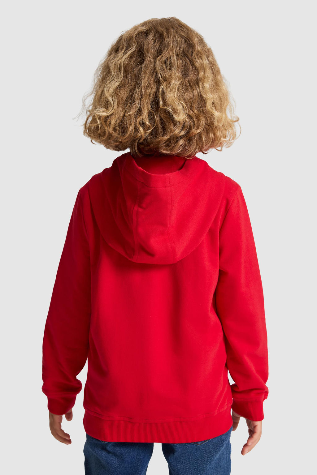 Erkek _ocuk K_rm_z_ Kap__onlu Fermuarl_ Basic Sweatshirt