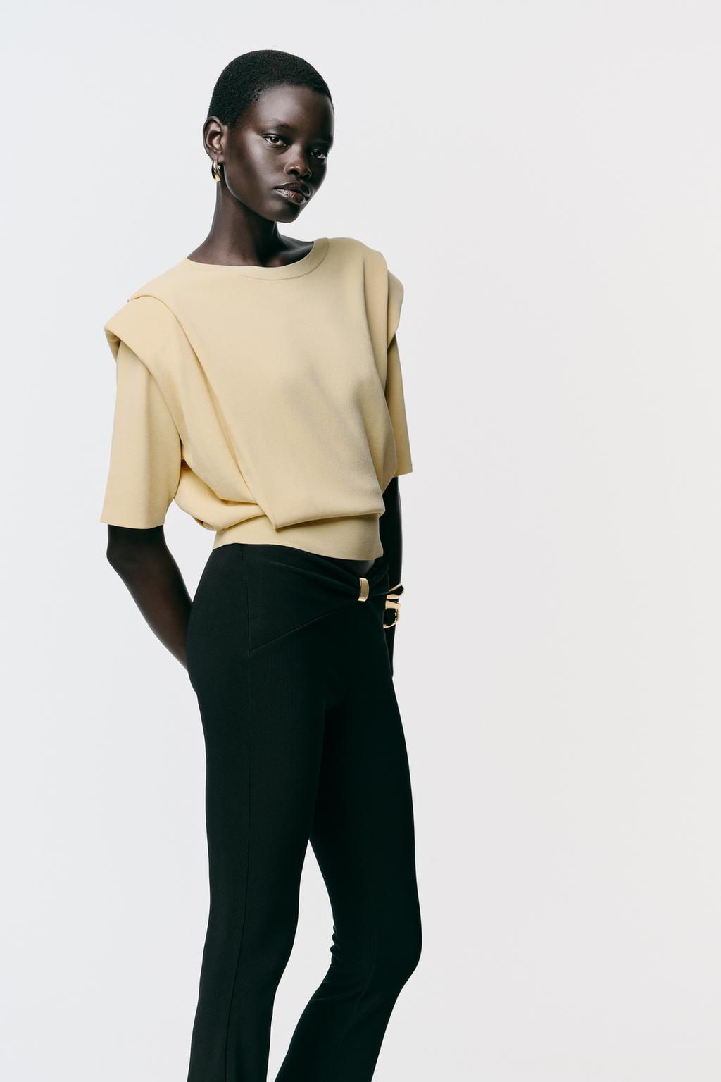 KNIT TOP WITH SHOULDER PADS - Zara фото 4