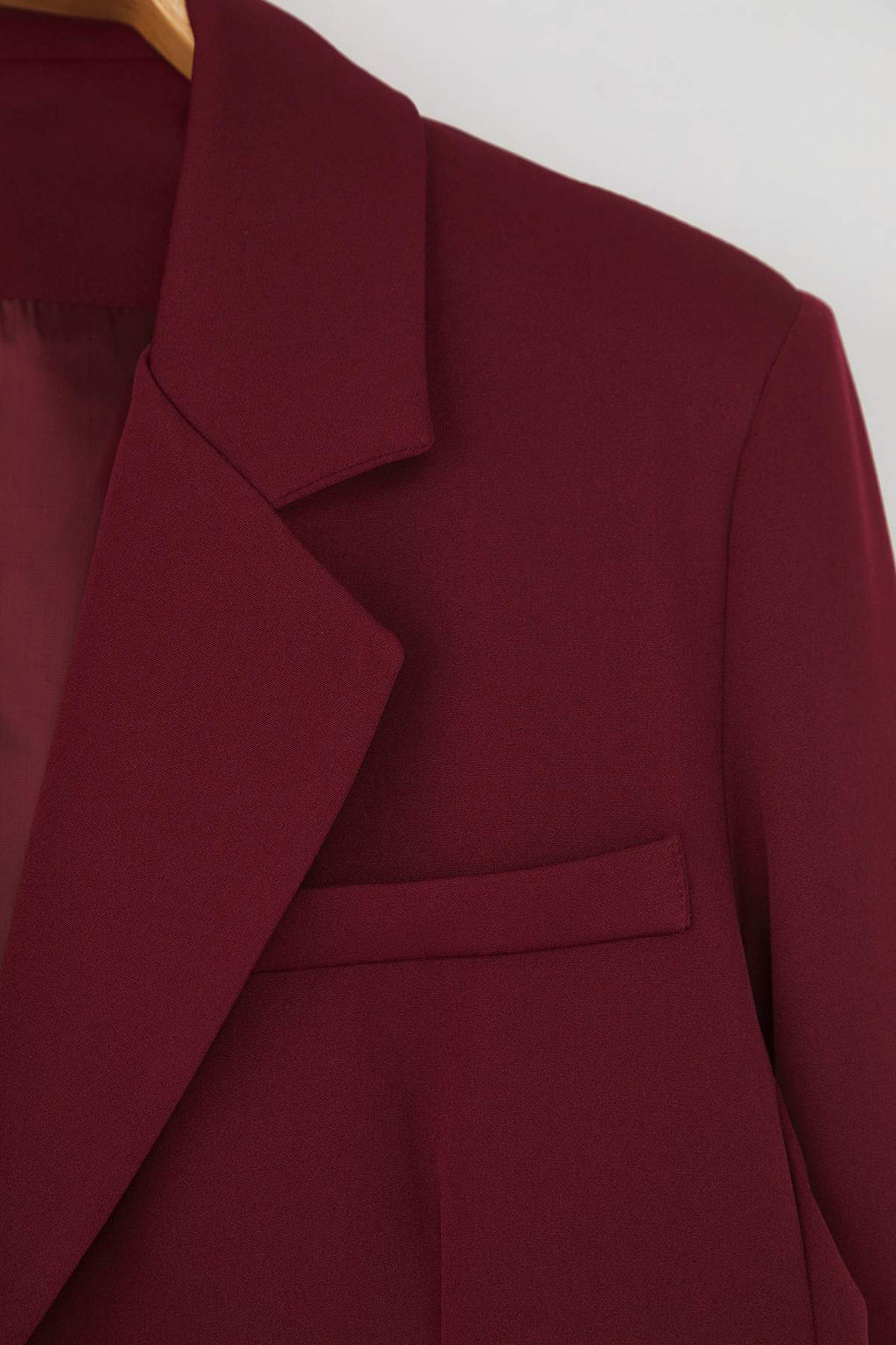 Bordo Kruvaze Kapama Dugme Detayl? Dokuma Blazer Ceket TWOAW26BC00014