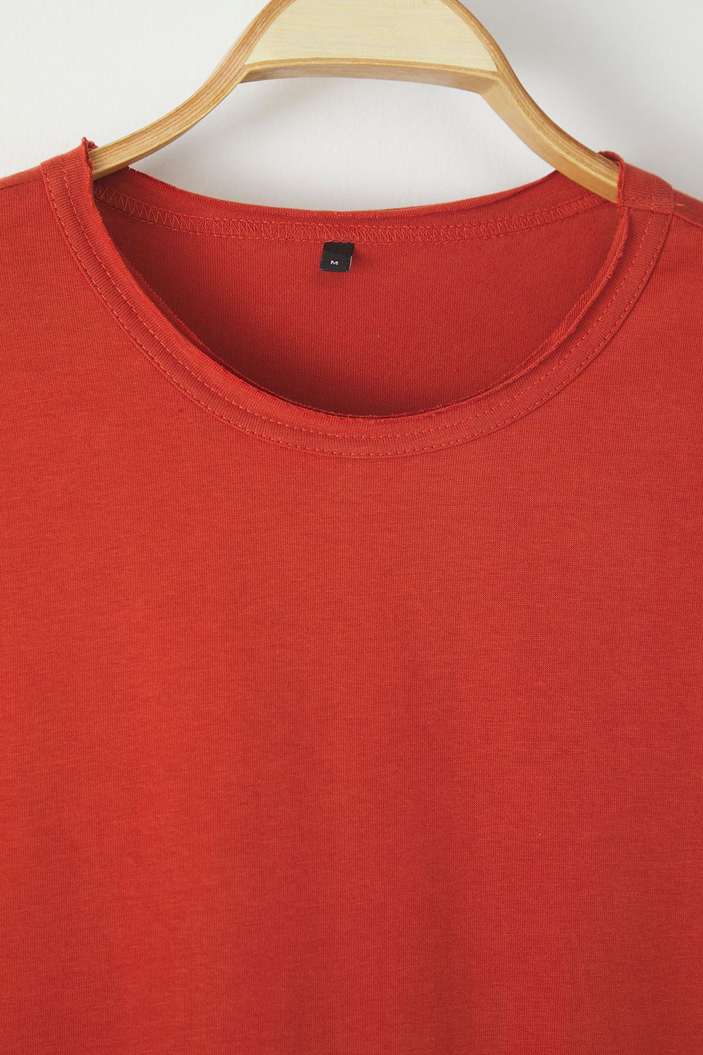 TRENDYOL MAN Kiremit Oversize/Genis Kesim Yaka Detayl? %100 Pamuklu T-Shirt TMNSS25TS00008 - Trendyolmilla фото 7