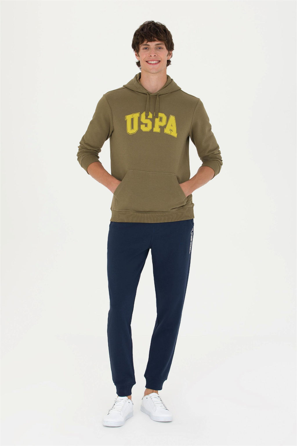 U. S. Polo Assn Базовый свитшот цвета хаки с капюшоном (унисекс) - U.s. polo assn фото 5