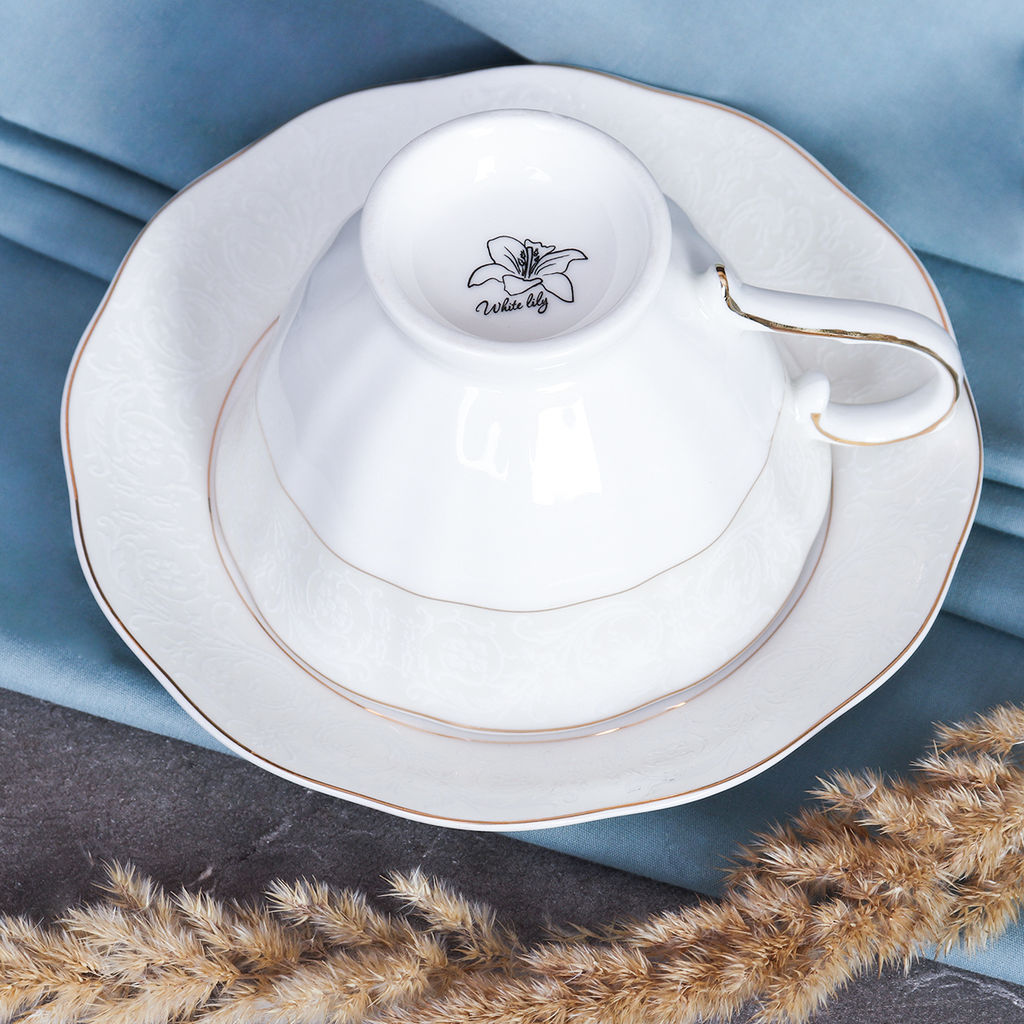 Чайный набор 12 предметов 250 мл на ножке / RS/12-FY21001 Gray /уп 8/ серая коробка - ГалеонТрейд фото 15