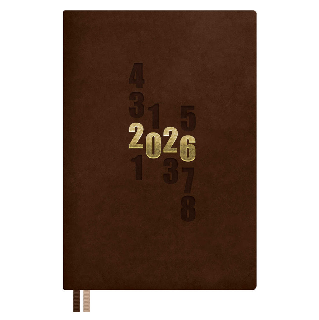 Ежедневник датированный 2026 ESCALADA, А5, 176 л., арт. 70266/ 15 ЗАМША КОРИЧНЕВЫЙ