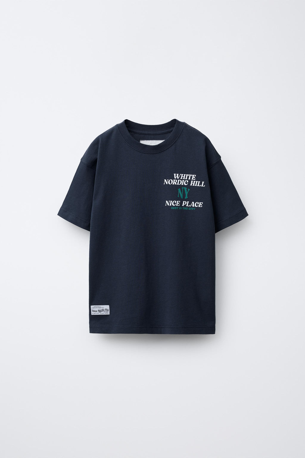 VARSITY SLOGAN T-SHIRT WITH FLOCKING