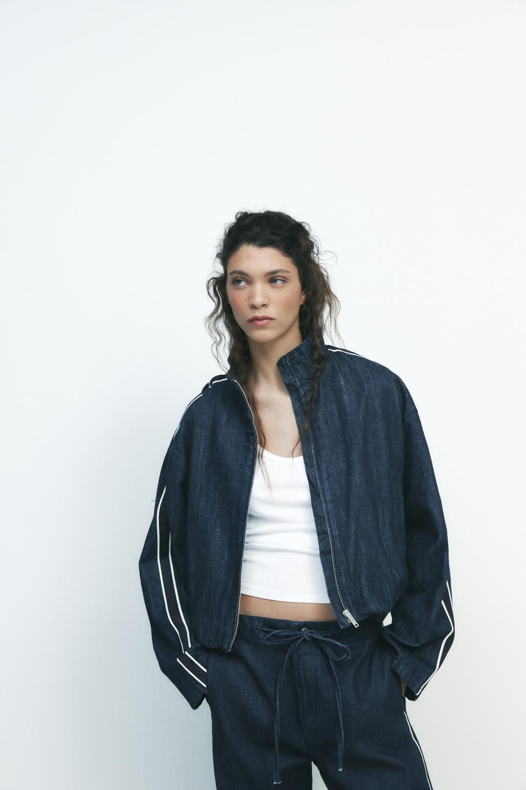 CONTRAST STRIPE DENIM JACKET - Zara фото 3
