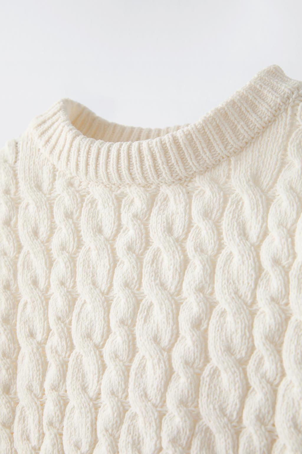 CABLE-KNIT CHENILLE SWEATER - Zara фото 8