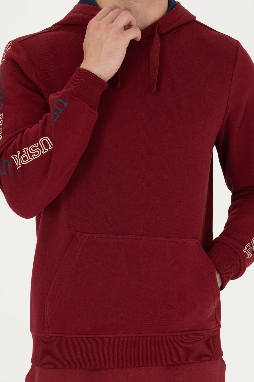 U. S. Polo Assn Мужская бордовая красная толстовка с капюшоном - U.s. polo assn фото 6