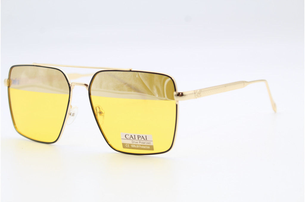 Антифары CAIPAI (POLARIZED) W014 C3 (Черная оправа, золотистый заушник,) 60-13-136