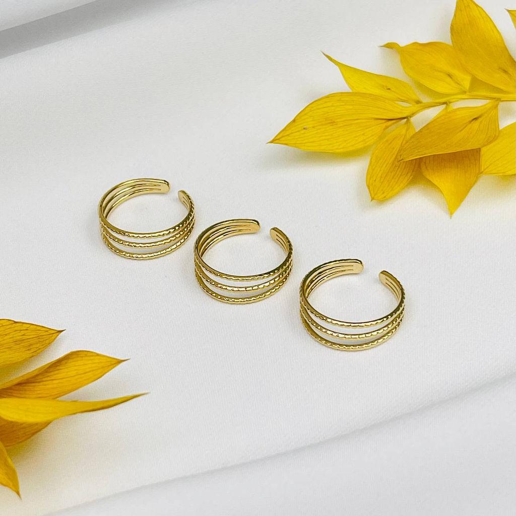 Кольцо регулируемое из хирургической стали - Радуга самоцветов фото 2