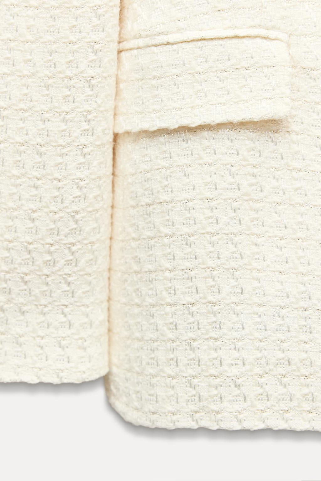 TEXTURED DOUBLE-BREASTED BLAZER - Zara фото 9