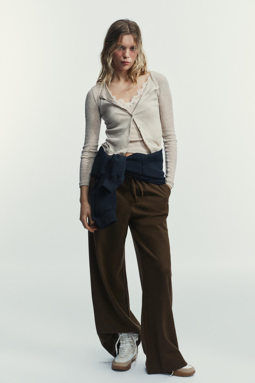 LACE TRIMMED COMBINATION JACKET AND TOP - Zara фото 7