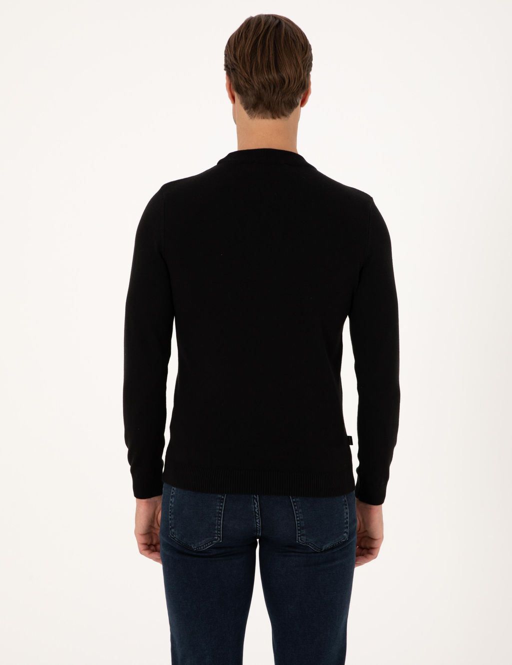Siyah Slim Fit _eyrek Yaka Basic Triko Kazak - Pierre cardin фото 5