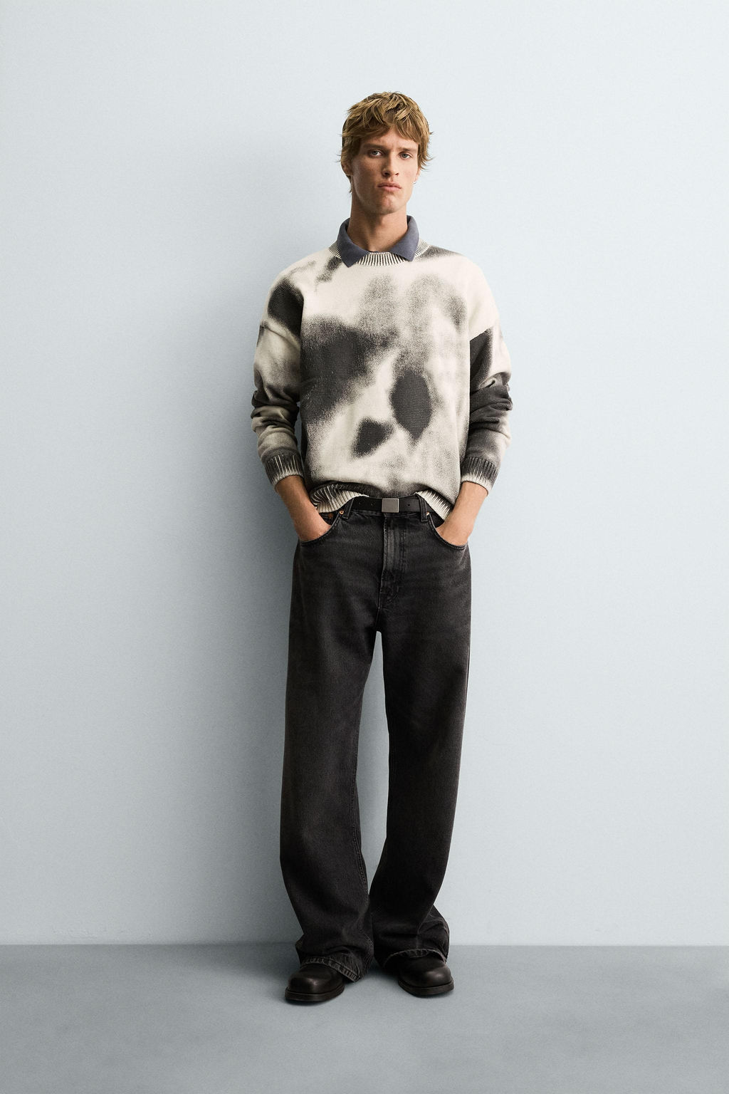 ABSTRACT PRINT WASHED JUMPER