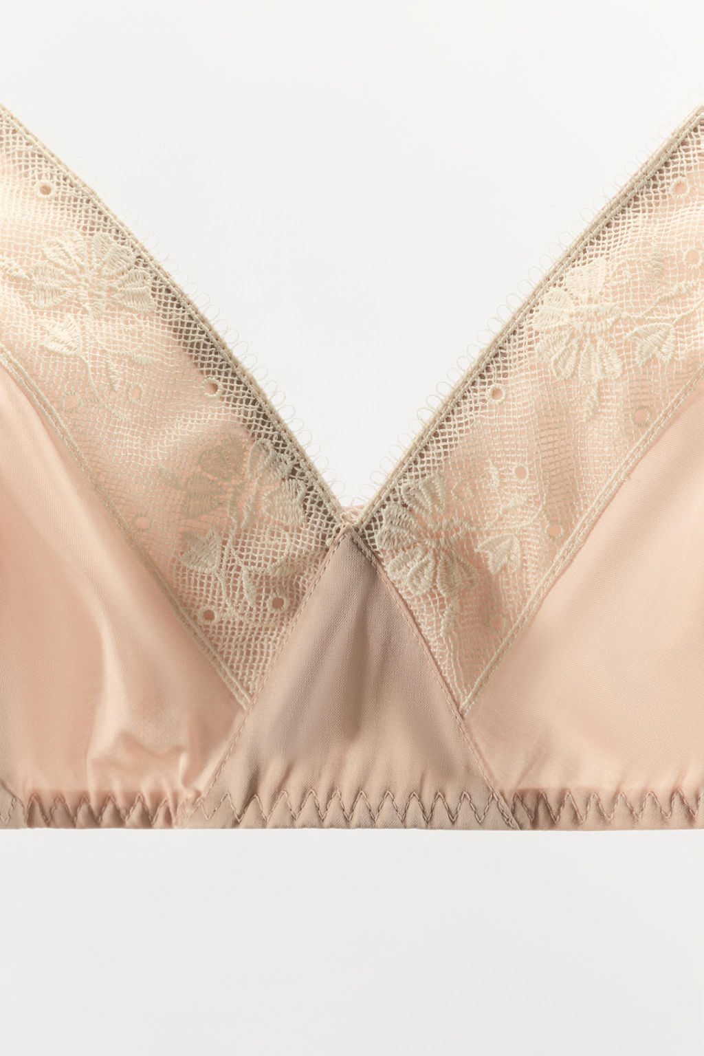 BRALETTE TRIANGULAR SATINADO PUNTILLA / Rosa - Zara фото 7