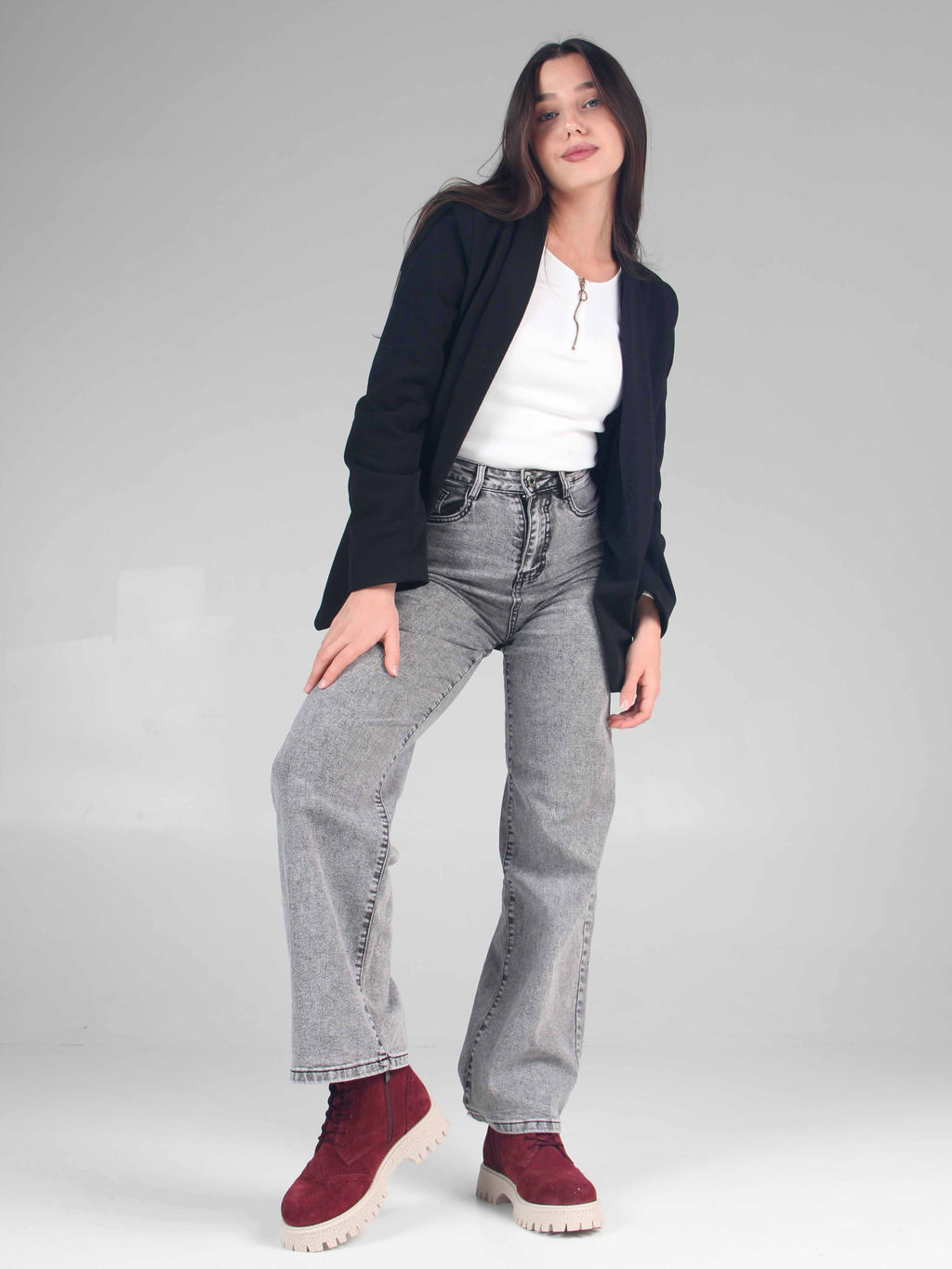 Ботинки 338.1541be. бордо замша/Байка