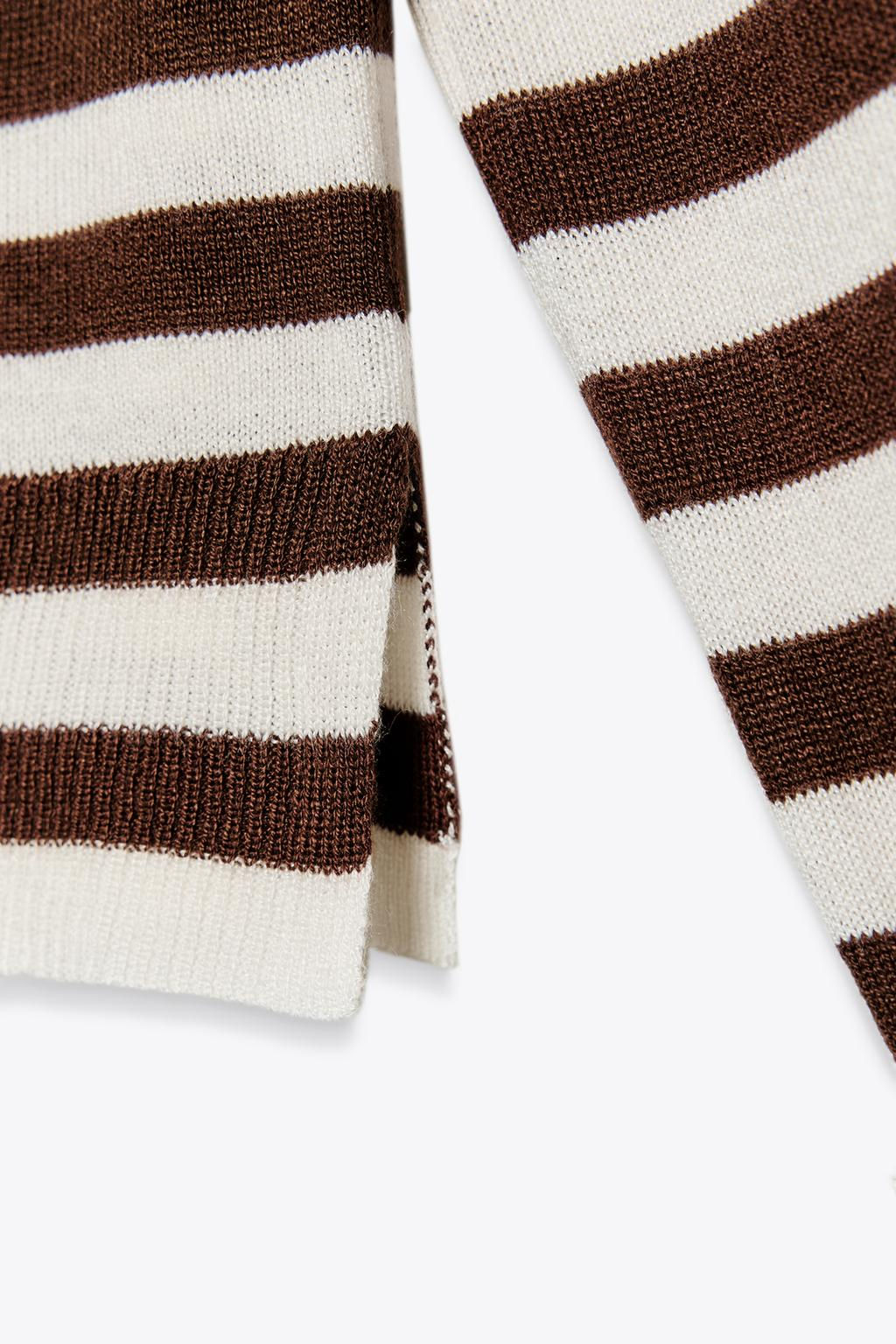 FINE KNIT STRIPED SWEATER - Zara фото 5