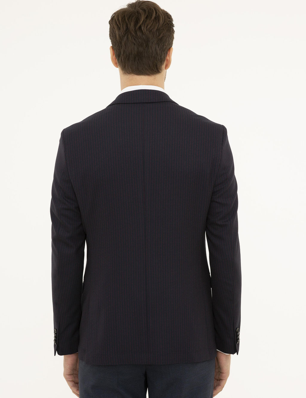 Бордово-красный приталенный пиджак - Cacharel фото 4