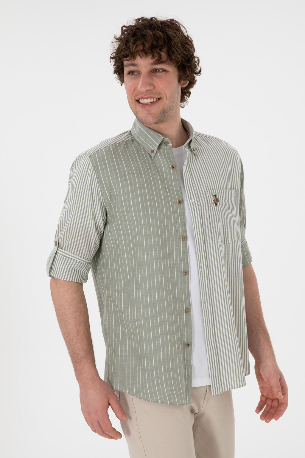 Erkek Koyu Haki Uzun Kollu G_mlek Sepette S_rpriz _ndirim - U.s. polo assn фото 3