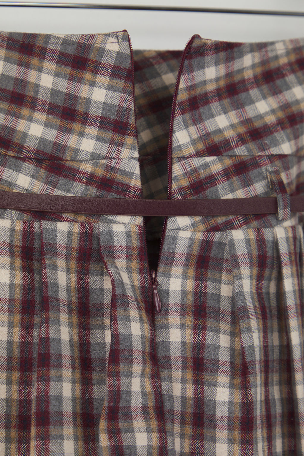 Teen Bordo Kemerli Ekoseli/Kareli K?sl?k Mini Etek TWOAW26ET00056 - Trendyolmilla фото 7