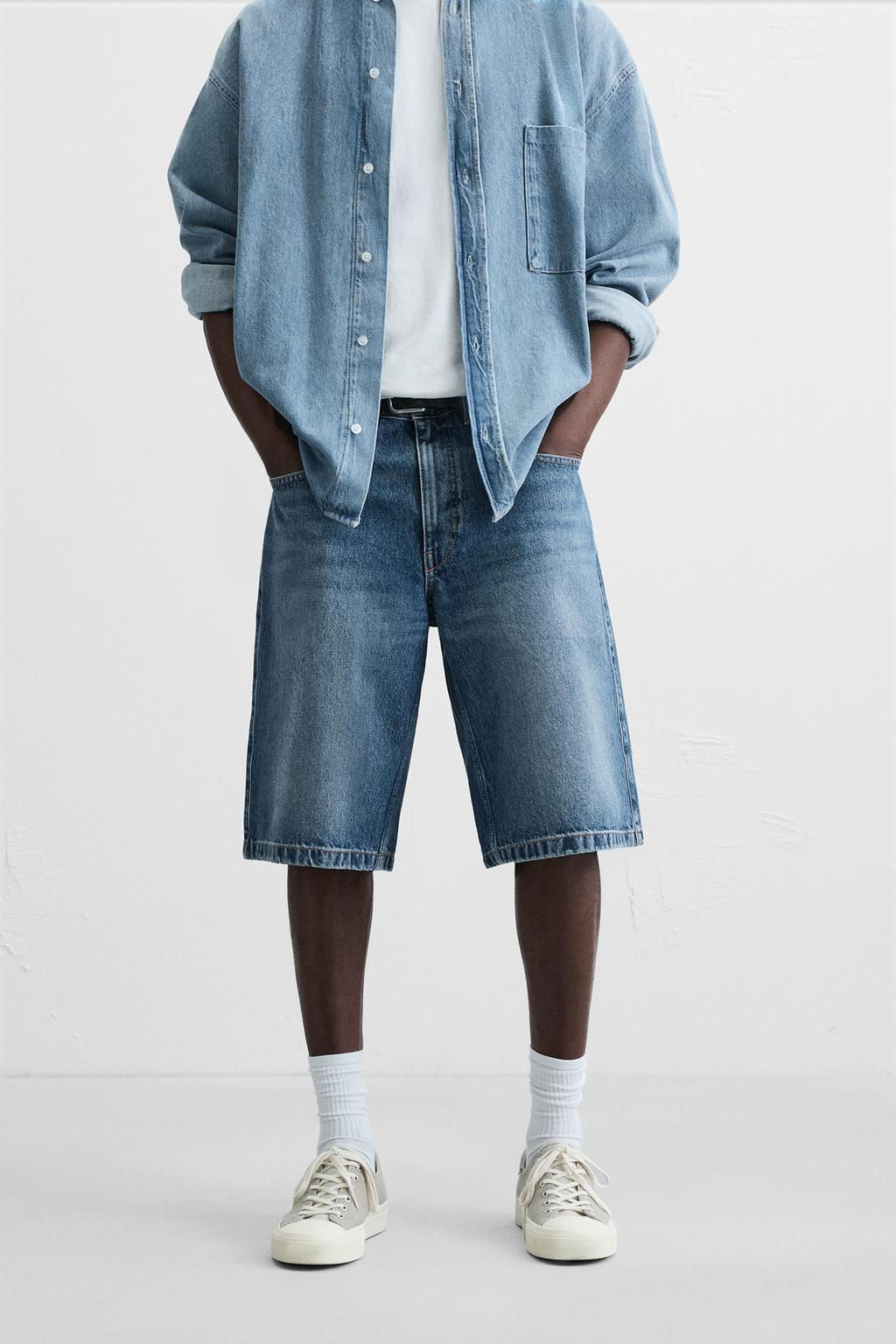 BAGGY FIT DENIM BERMUDA SHORTS - Zara фото 3
