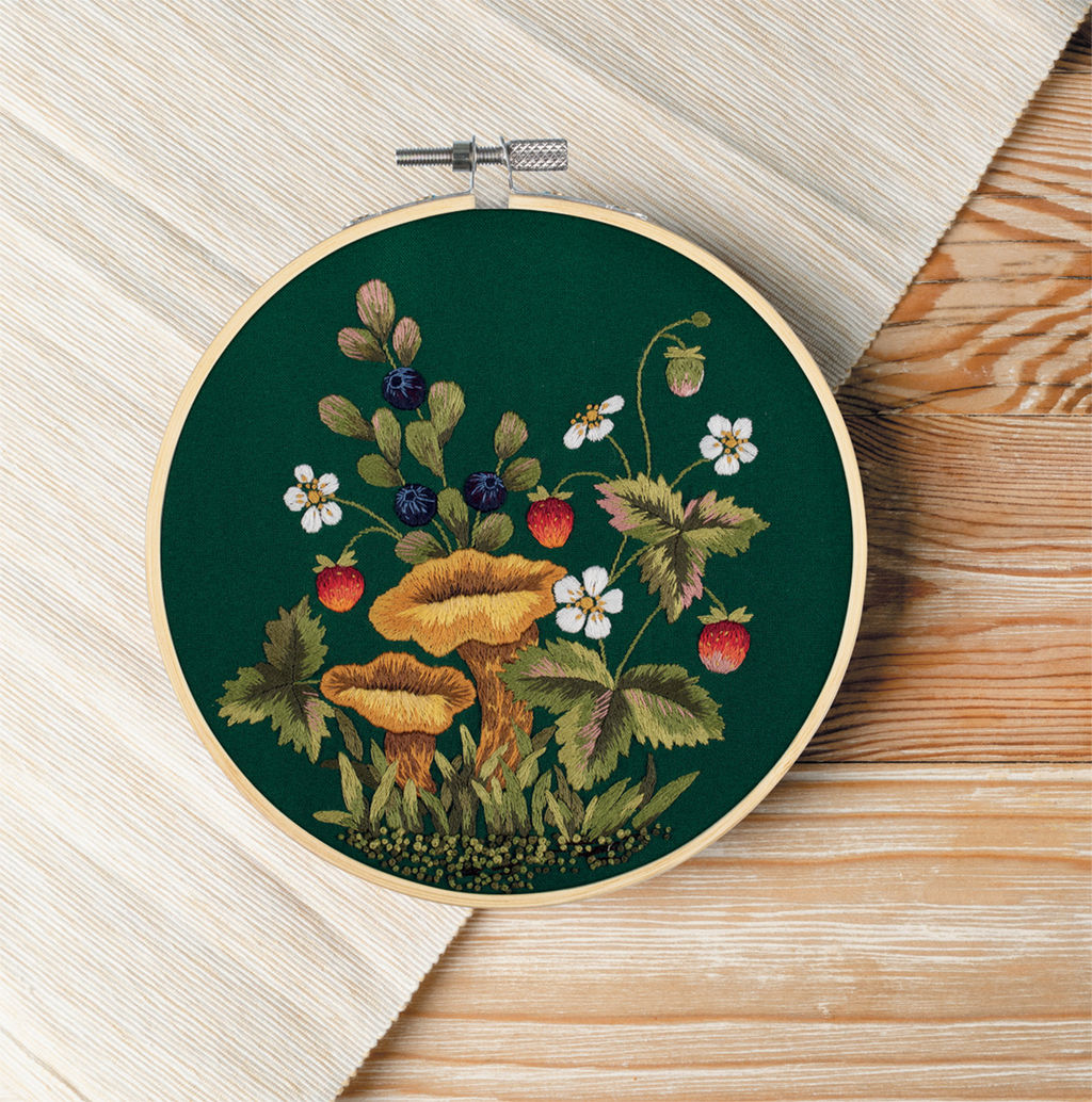 Набор для вышивания PANNA Живая картина JK-2257 Грибы. Лисички 20.5 х 20.5 см