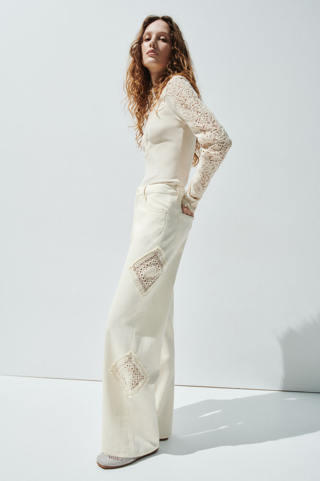 Pantal?n con detalles efecto crochet - H&m фото 8