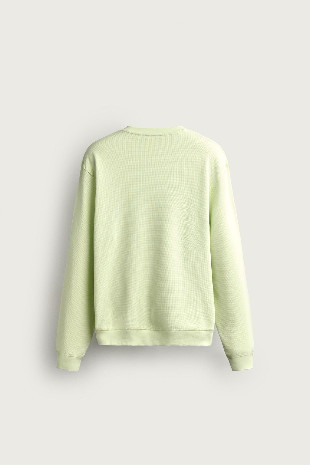 SUDADERA REGULAR FIT ESTRUCTURA WAFFLE / Lima claro - Zara фото 7