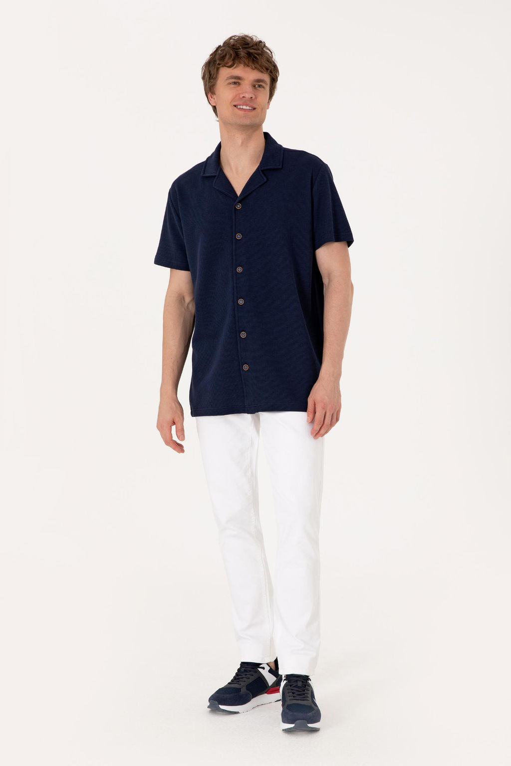 Erkek Lacivert Apa_ Yaka K_sa Kollu _rme G_mlek Sepette S_rpriz _ndirim - U.s. polo assn фото 4