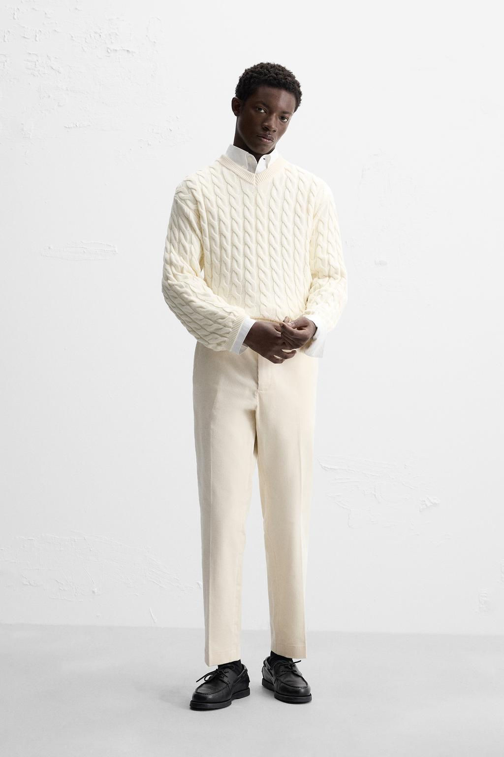 SLIM FIT CORDUROY TROUSERS - Zara фото 10