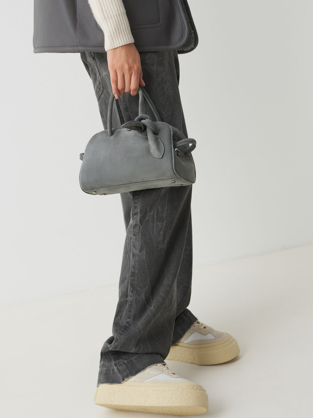 Женская сумка с ручками MAISON DAVID NATALY MINI Артикул 4638069, светло-серый фото 2