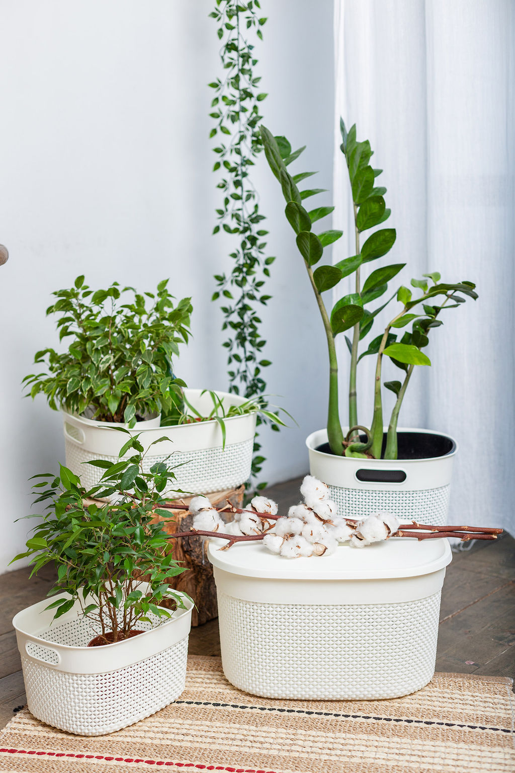 Корзина для хранения с крышкой OSLO 18л молочный туман PT1333МЛ-10,,