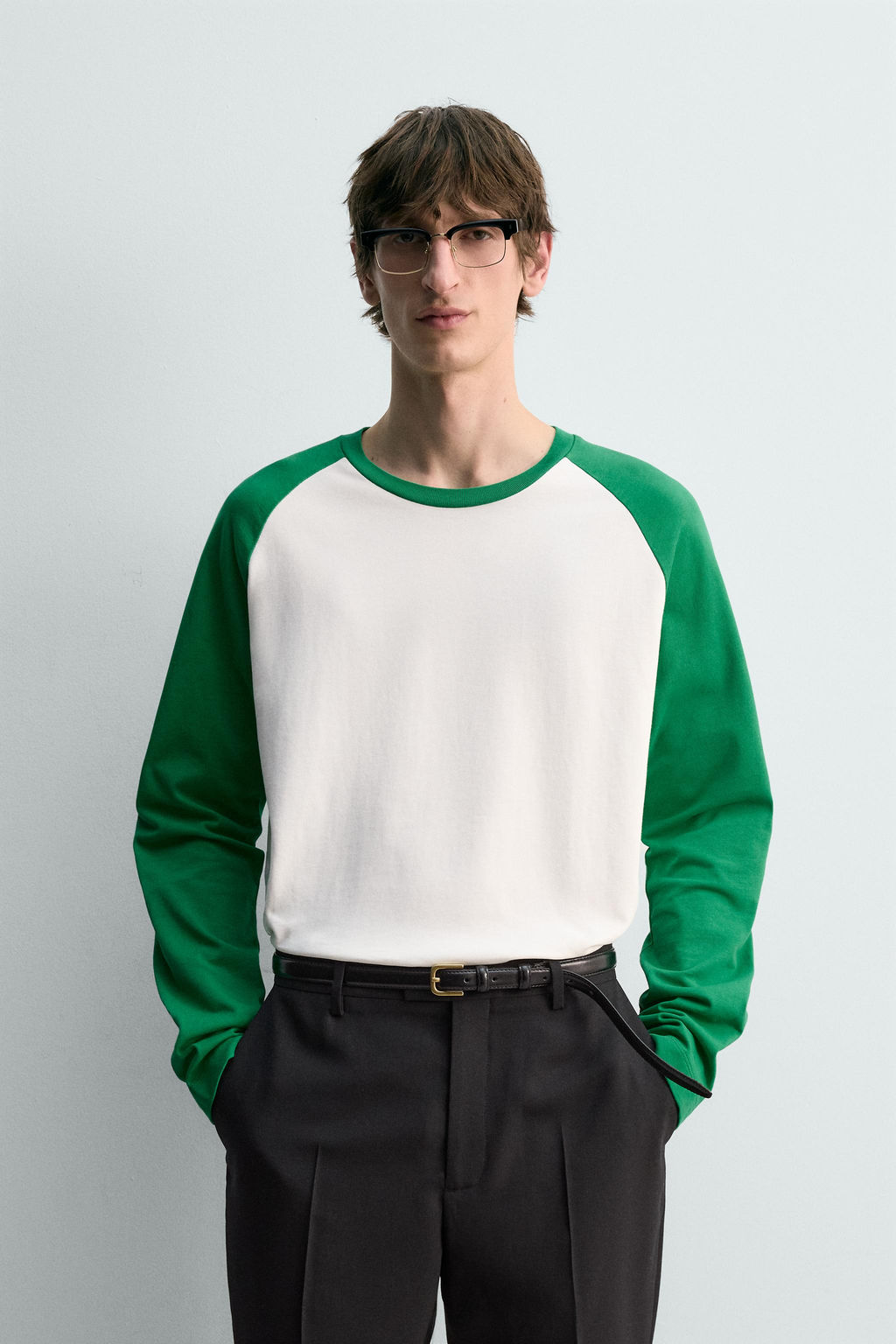REGULAR FIT COLOUR BLOCK T-SHIRT - Zara фото 10
