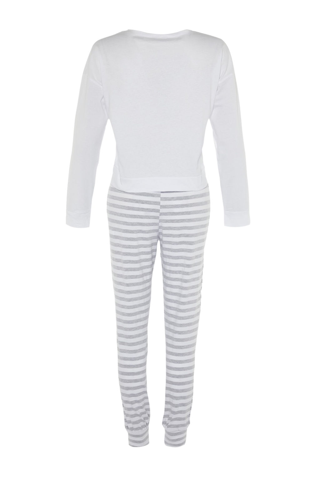 Trendyolmilla Lacivert %100 Pamuklu Ay?c?kl? Orme Pijama Tak?m? THMAW21PT0302  фото 8