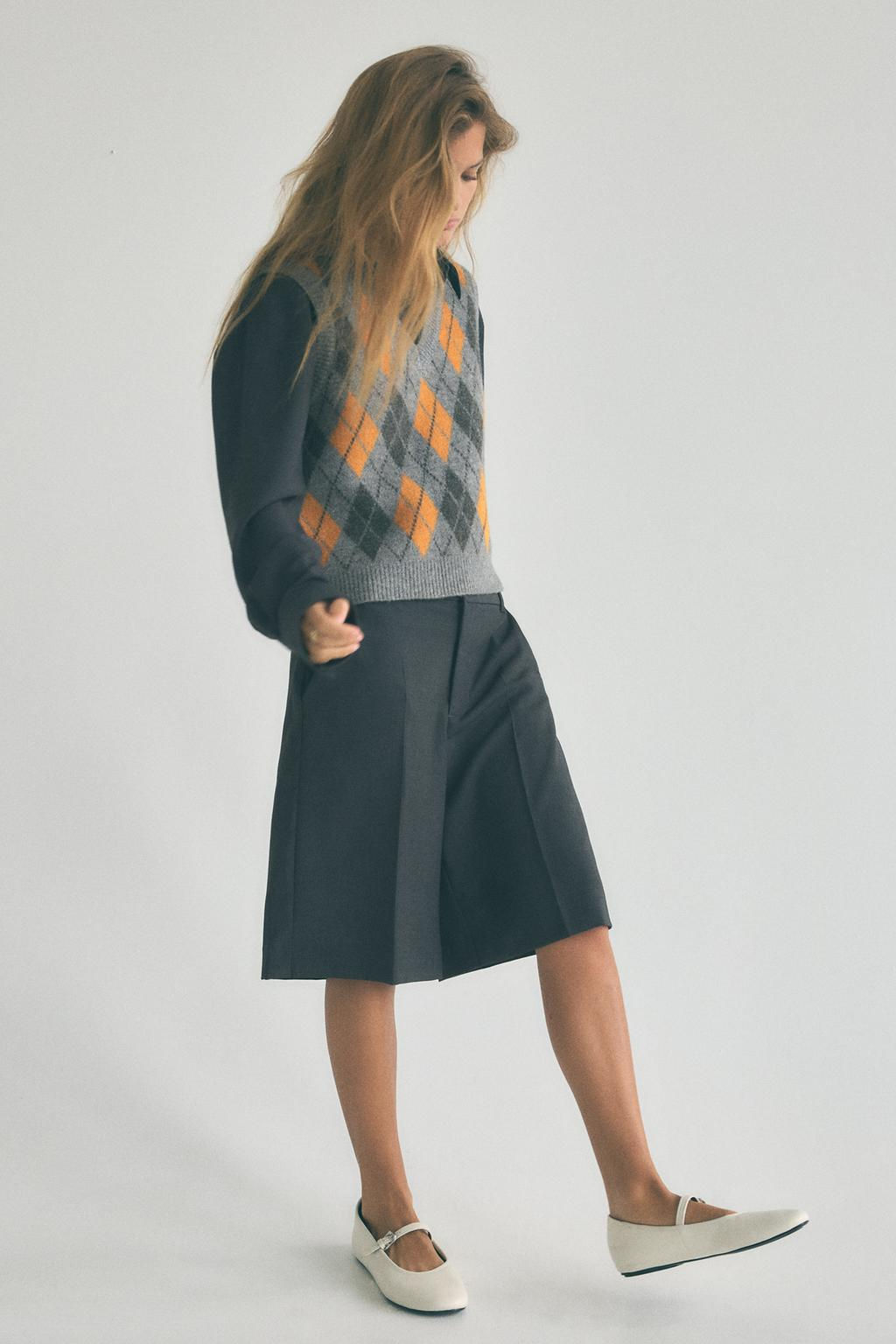 DIAMOND JACQUARD KNIT WAISTCOAT - Zara фото 2