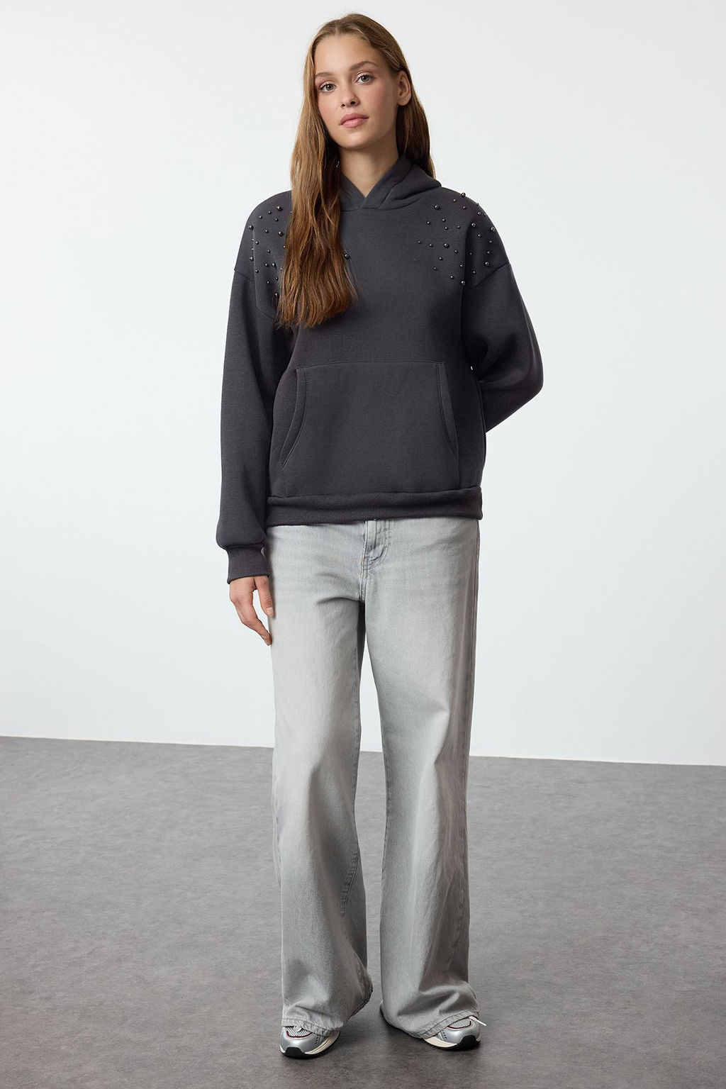 TRENDYOLMILLA Antrasit Orme Sweatshirt TWOAW25SW00137 фото 2