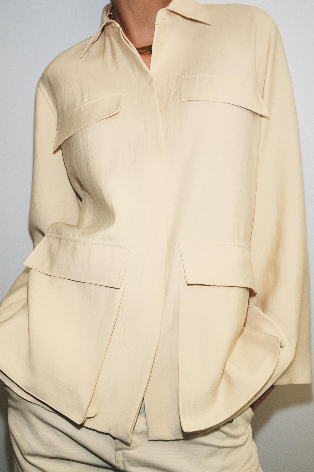 ZW COLLECTION FLOWING SHIRT WITH POCKETS - Zara фото 14