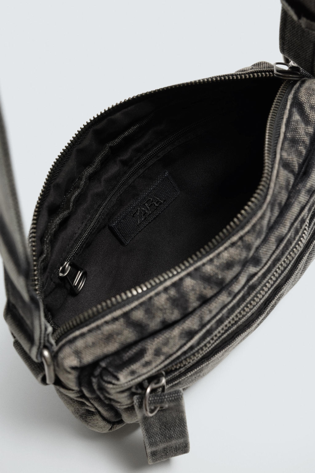 BANDOLERA DENIM EFECTO LAVADO / Gris - Zara фото 4