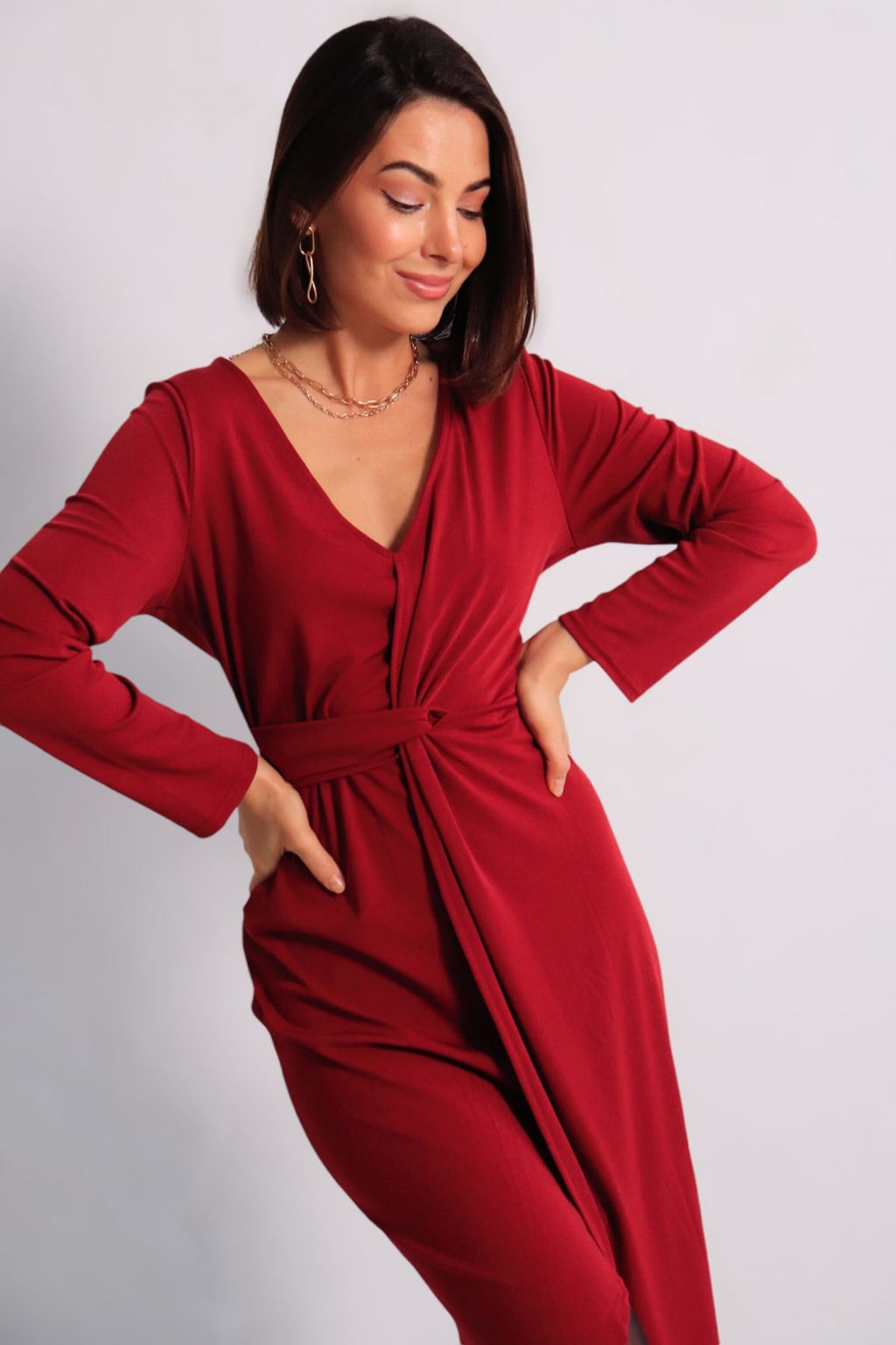 Martichelli Платье с эффектом запаха ягодное  фото 9