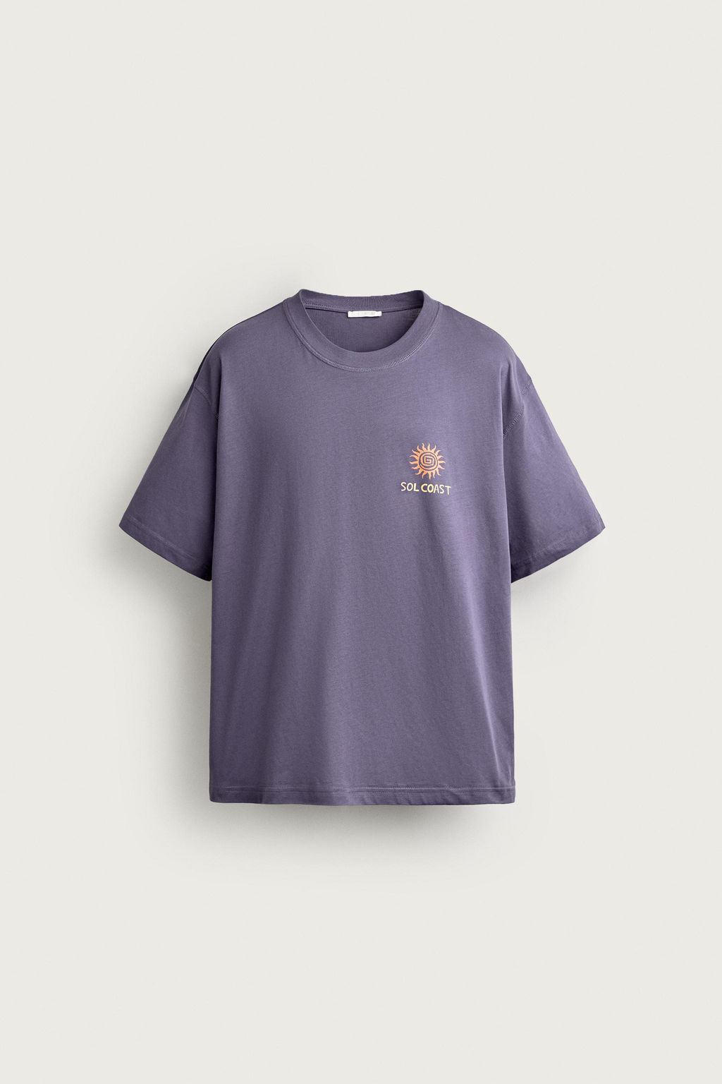 CAMISETA RELAXED FIT ESTAMPADOS CONTRASTE / Morado - Zara фото 6