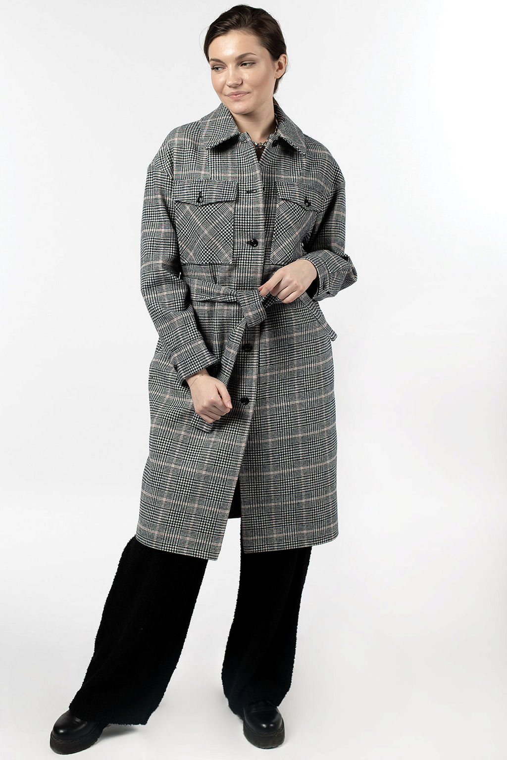 Пальто женское демисезонное (пояс) - El podio фото 2