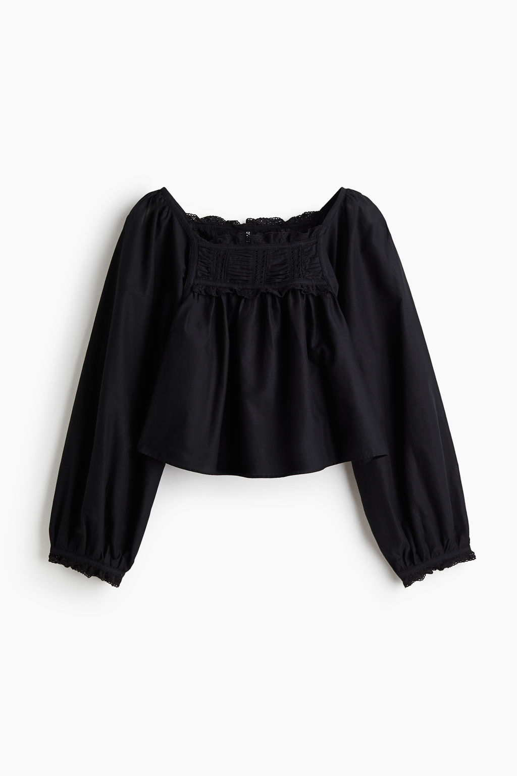 Blusa de algod?n con ribetes de encaje - H&m фото 2
